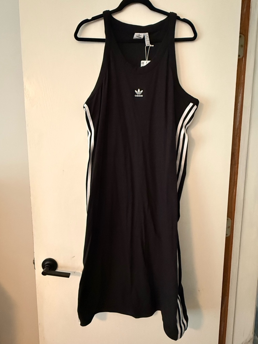 adidas Black Sleeveless Tank Dress with White Trefoil